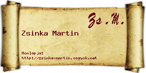 Zsinka Martin névjegykártya