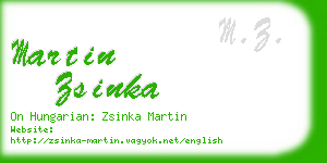 martin zsinka business card